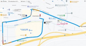 Der Weg von der Autobahnausfahrt Sindelfingen Ost<br />Danke an Google Maps!