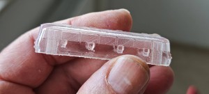 e. shell printed treated with high clear resin: one side